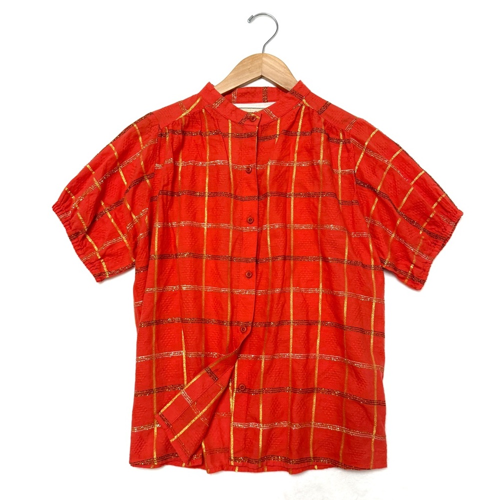 Ace & Jig Red and Gold Plaid Top